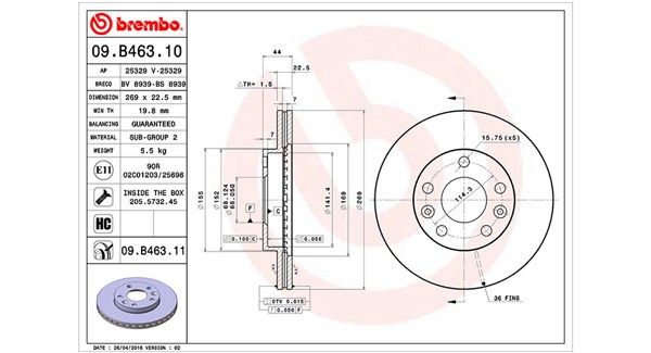 MAGNETI MARELLI Тормозной диск 360406110300